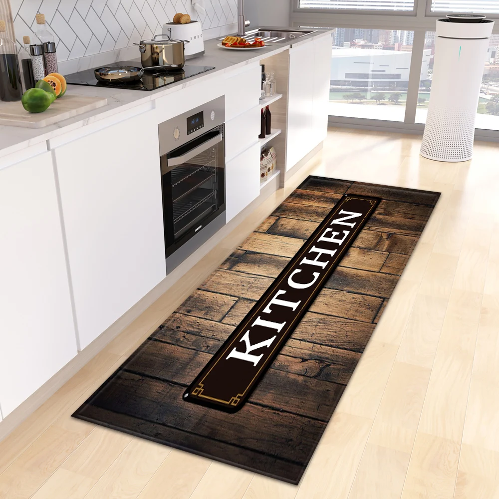 Commercial Kitchen Zones - Vintage Mutfak Temalı Yolluk Halı Kaymaz