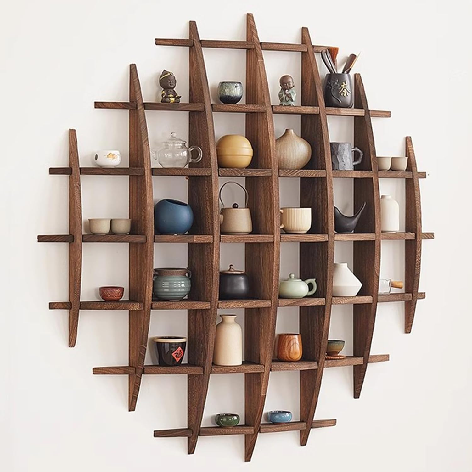 Commercial Kitchen Rack - Masif Ahşap Çin Çay Fincanı Tutucu
