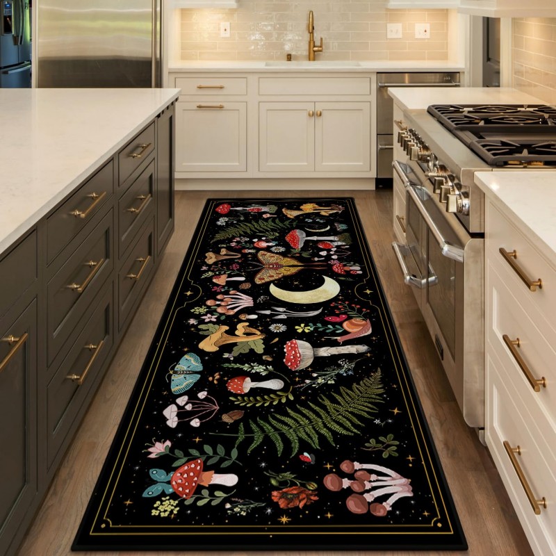 Commercial Kitchen Background - Farsça Çiçekli Yolluk Halı Bej Arka