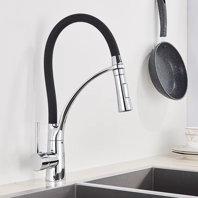 Commercial Kitchen Faucets - Mutfak Lavabo Musluğu Çekilebilir Döner Siyah