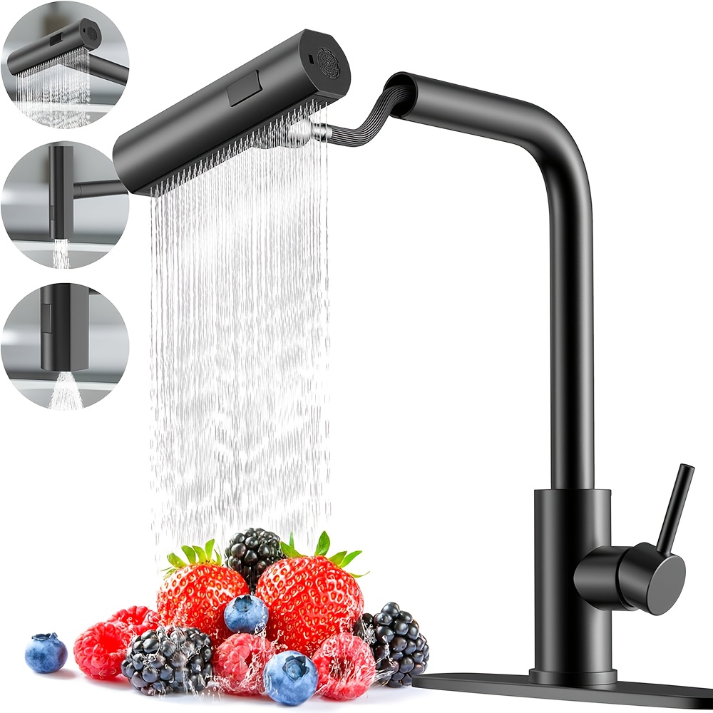 Commercial Kitchen Faucets - 1 PC Siyah Mutfak Musluk Aşağı