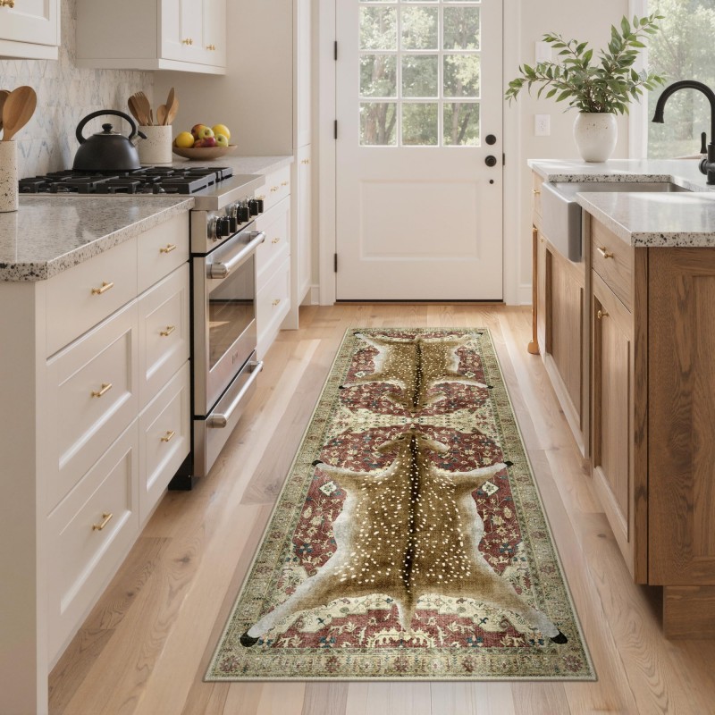 Commercial Kitchen Background - Mantar Kelebek Koşucu Halı Siyah Arka