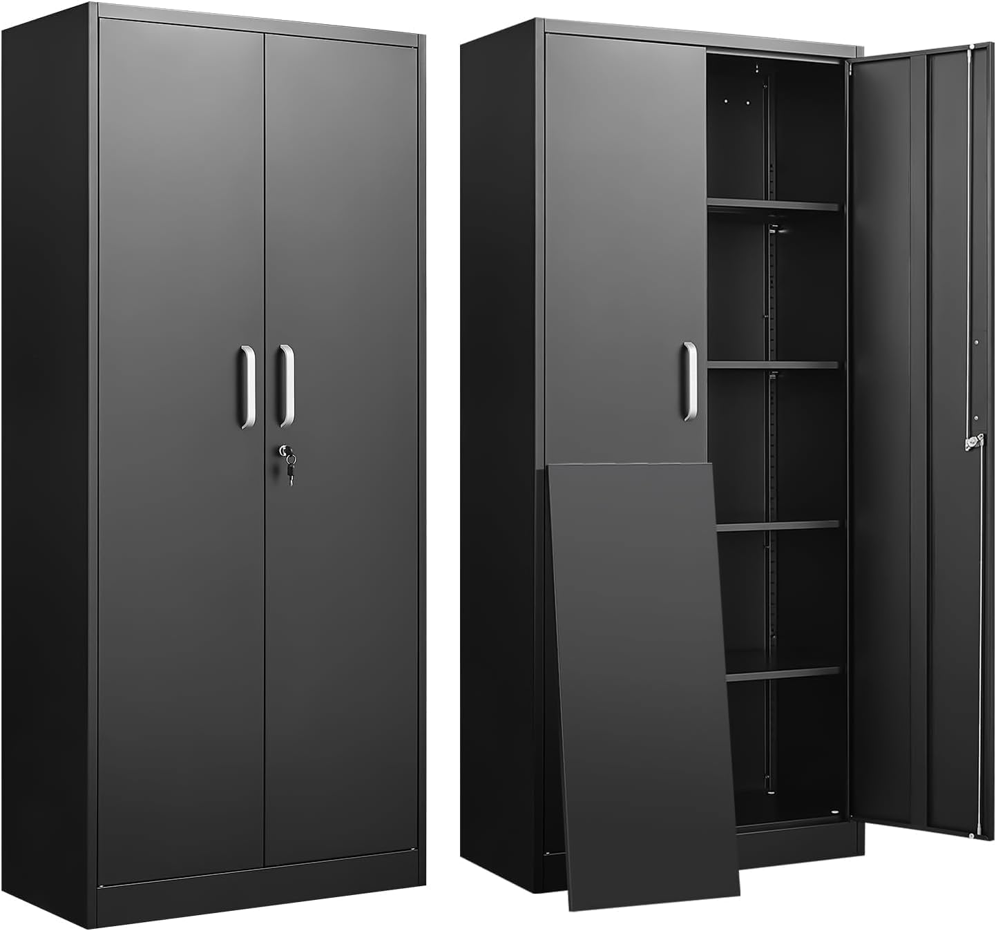 Commercial Kitchen Rack - Ayarlanabilir Raflı Metal Saklama Dolabı Kapılı