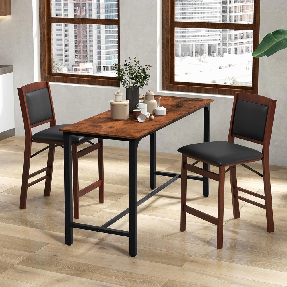 Commercial Kitchen Set - 2'li Tezgah Yüksekliği Sandalye Seti, 24,5”