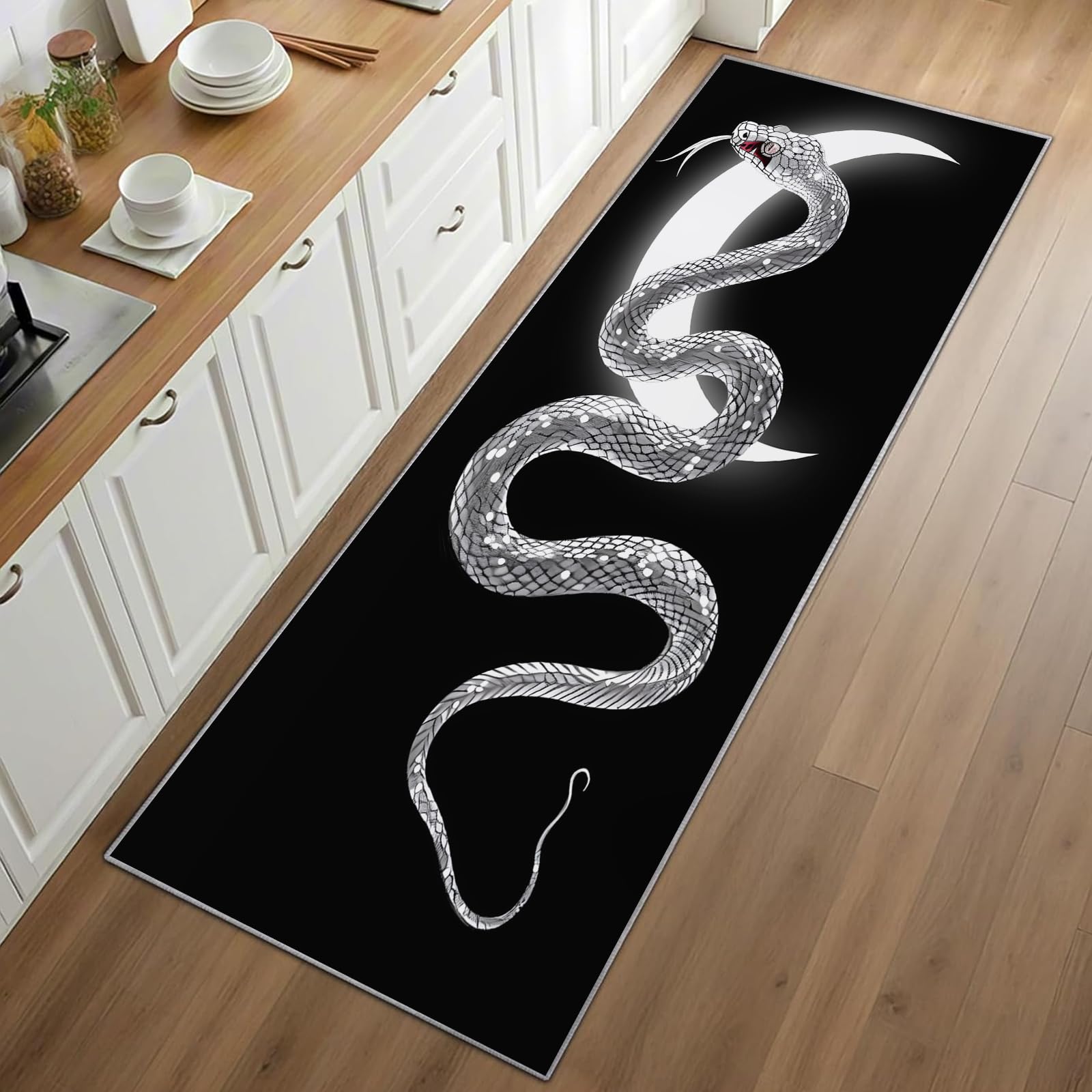 Gotik Yılan Koşucu Halı Siyah  - Commercial Kitchen Background incelemesi ve fiyatı