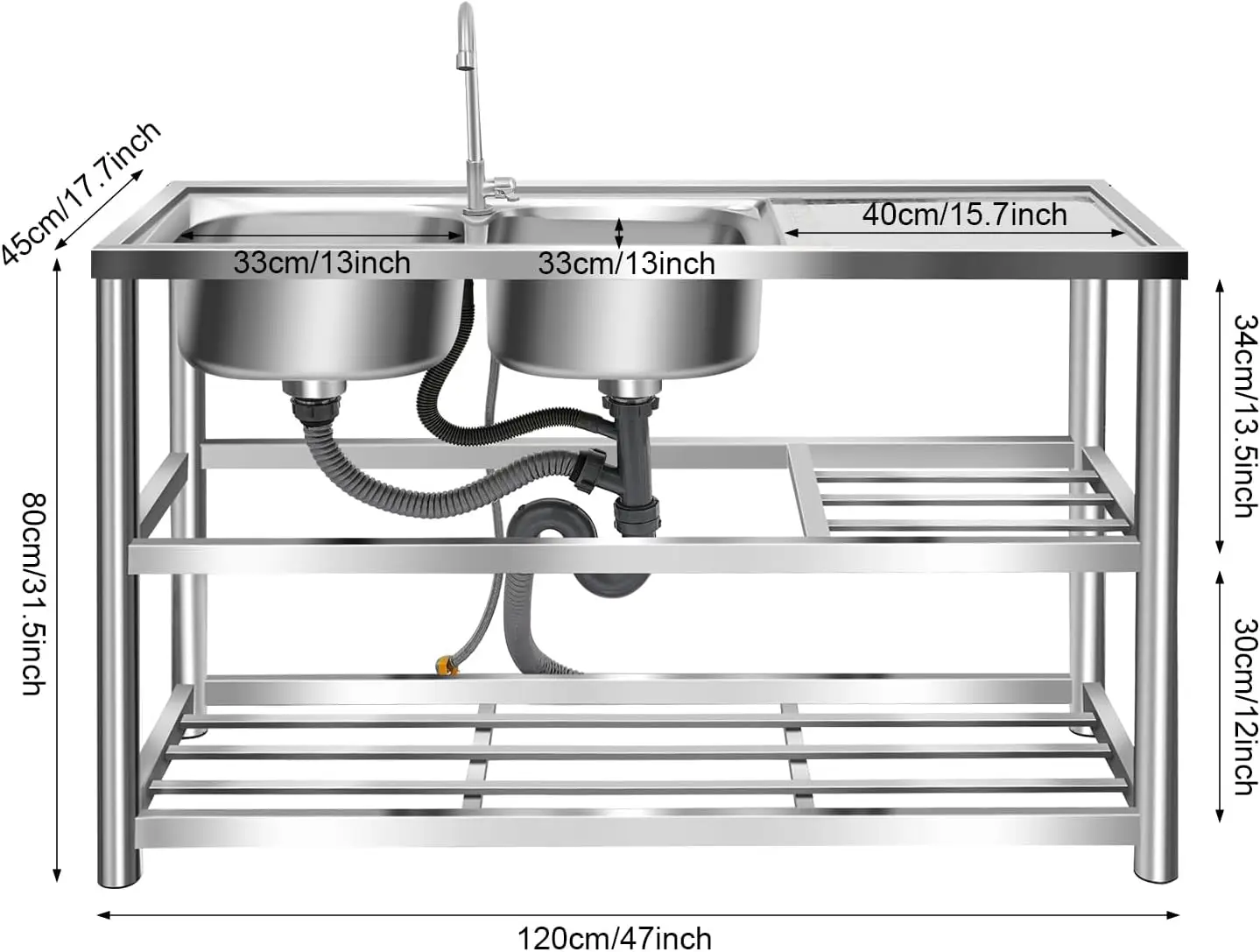 3 Katmanlı Ayaklı Paslanmaz Çe - Commercial Kitchen Set incelemesi ve fiyatı