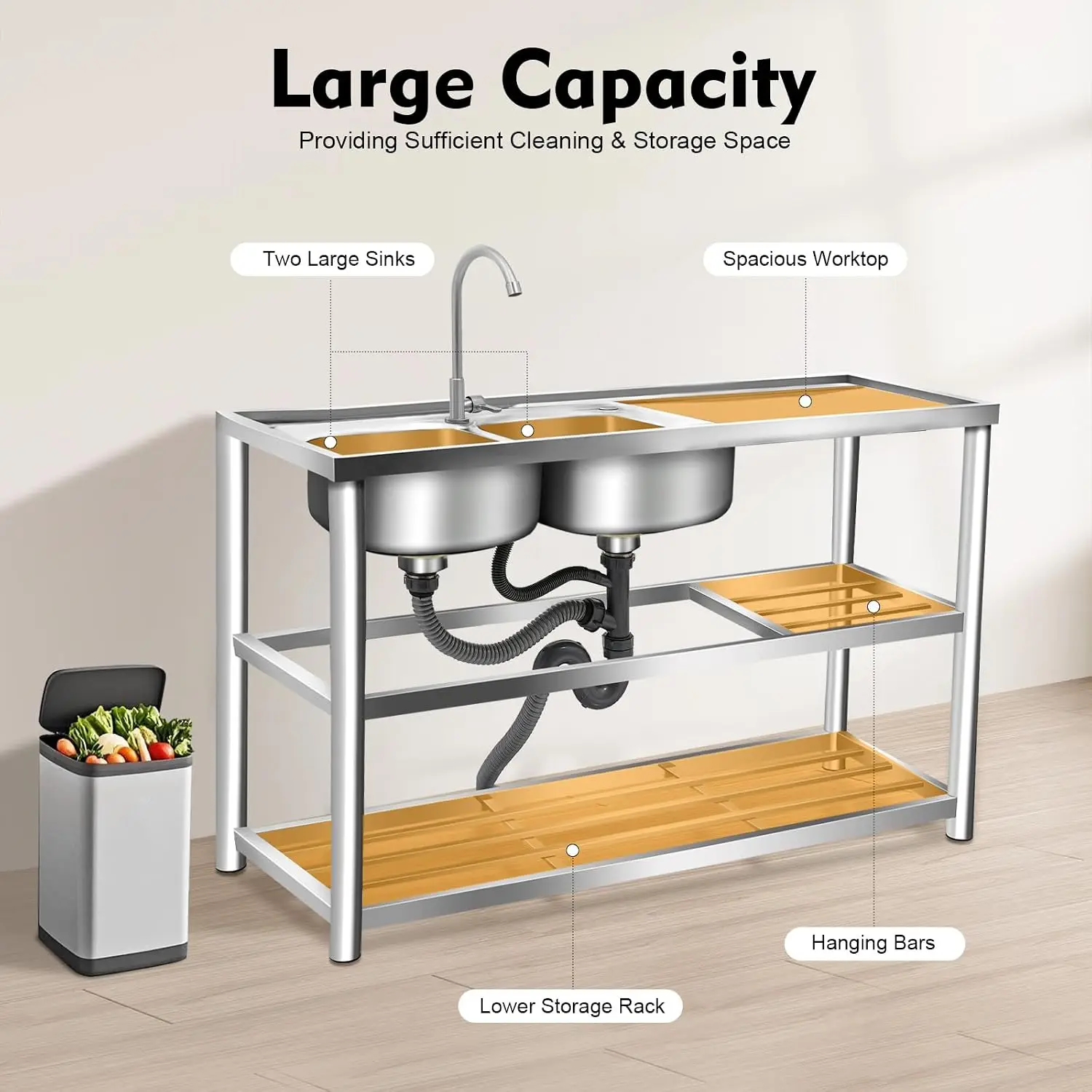 3 Katmanlı Ayaklı Paslanmaz Çe - Commercial Kitchen Set incelemesi ve fiyatı