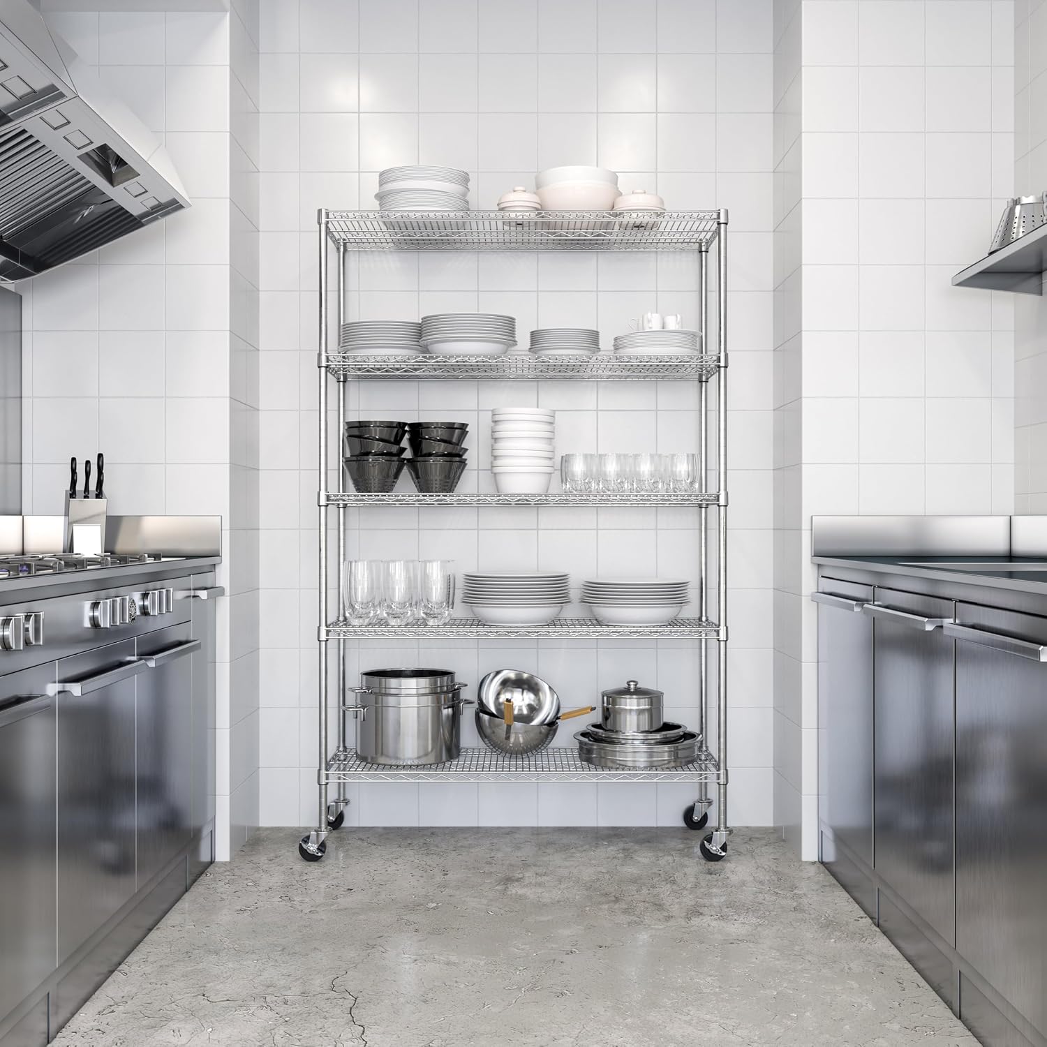 Ticari Sınıf Beş Katlı Çelik T - Commercial Kitchen Rack incelemesi ve fiyatı